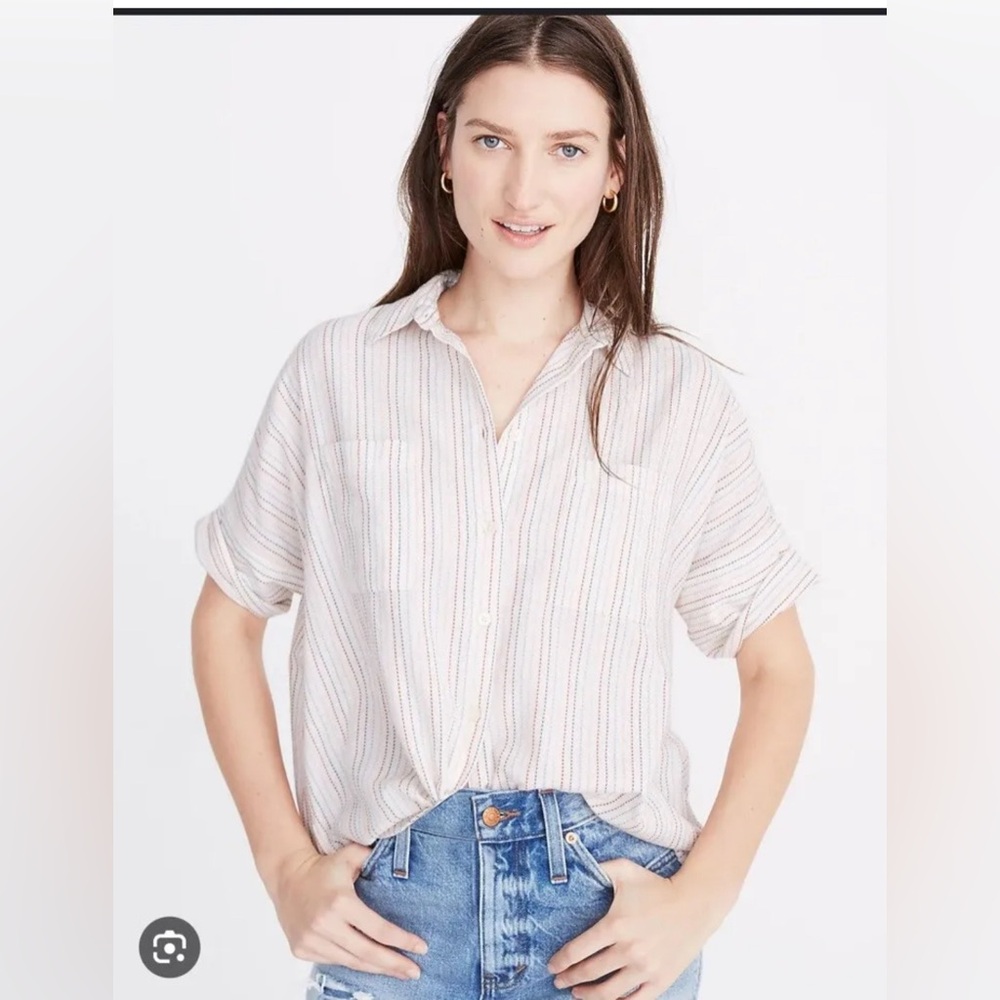 Like New_ Madewell Button Down Short Sleeve_Size Small - Picture 5 of 5